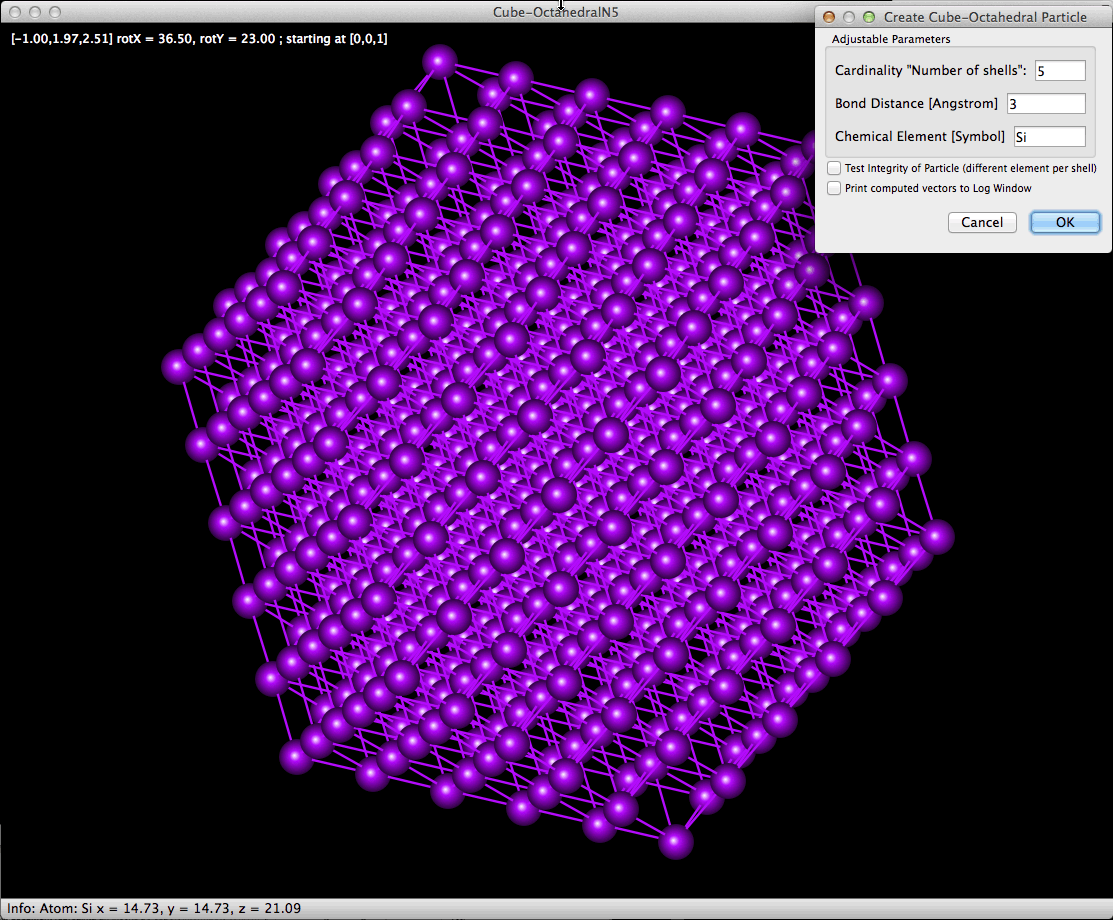 CrystalKit Cube-Octahedra Particle Display