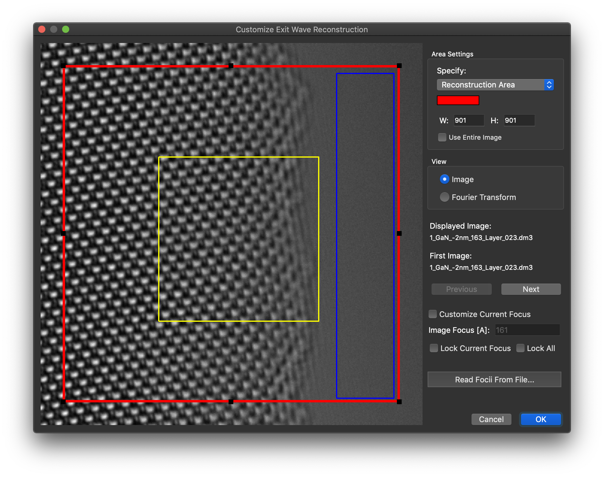 Customize Exit Wave Reconstruction