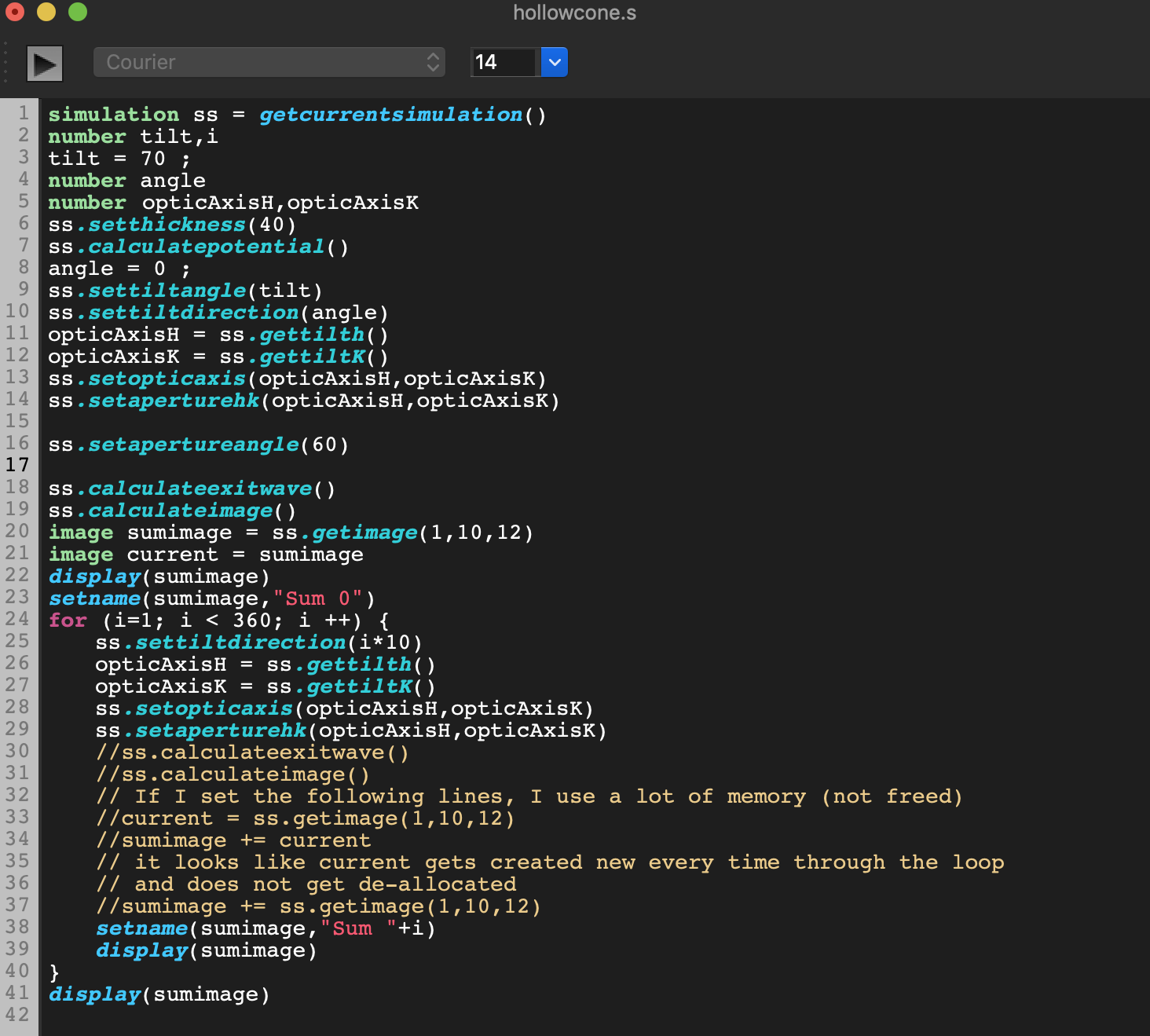Scripting example